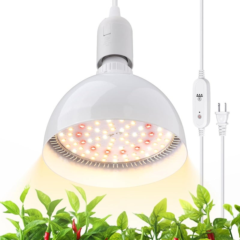 Barrina Hanging Grow Lights for Indoor Plants, 25W Full Spectrum, with Timer and 16.4FT Power Cord, Pendant Plant Lights for Indoor Growing, Large Tall Plant, Garden, Flowers, Greenhouse - Image 1